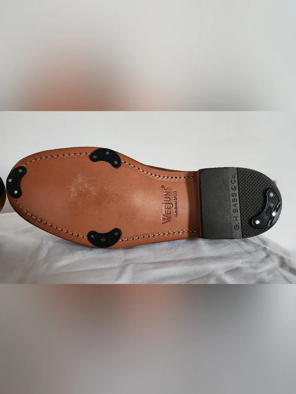 G.H. Bass & Co. Brown Suede Penny Loafers With Horseshoe Plates - Women's Size 8